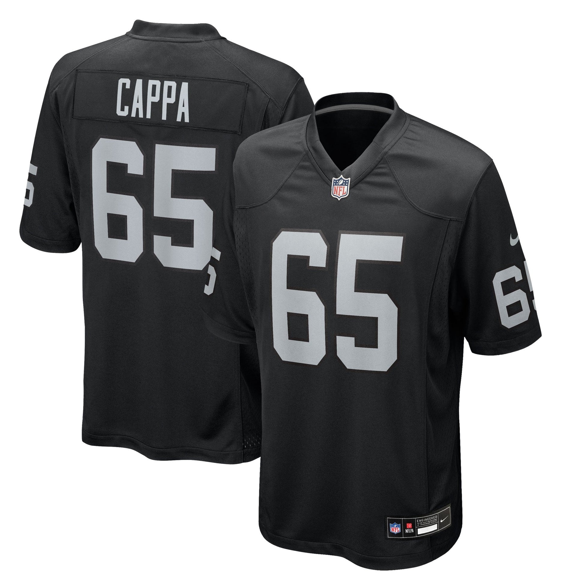Las Vegas Raiders Alex Cappa Black Team Game Jersey football jersey product view 1