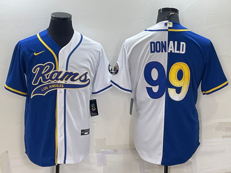 Men's Los Angeles Rams Aaron Donald Blue/White Game Jersey Joint Edition football jersey product view 1