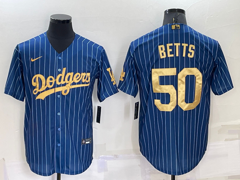 Men's Los Angeles Dodgers Mookie Betts #50 Blue Player Jersey1 baseball jersey product view 1