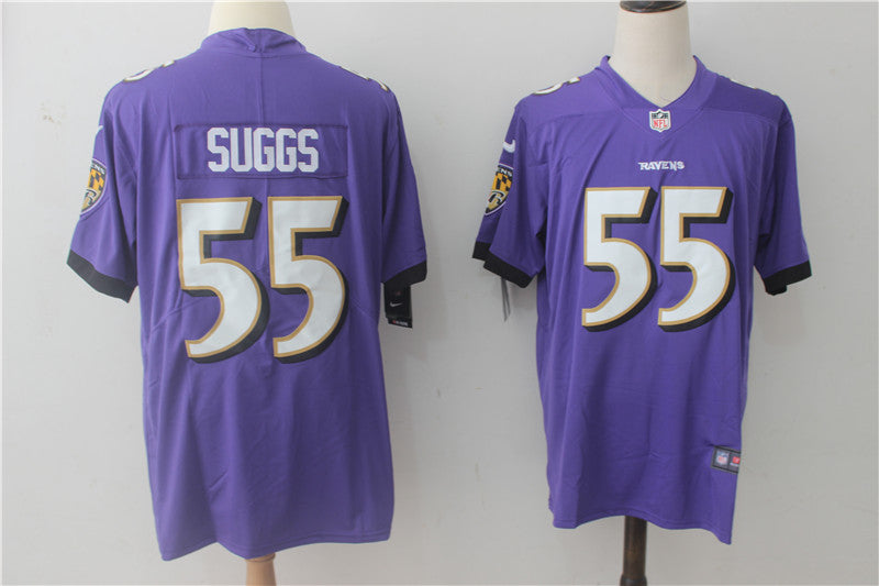 Men's Baltimore Ravens Terrell Suggs #55 Purple Game Jersey1 football jersey product view 1