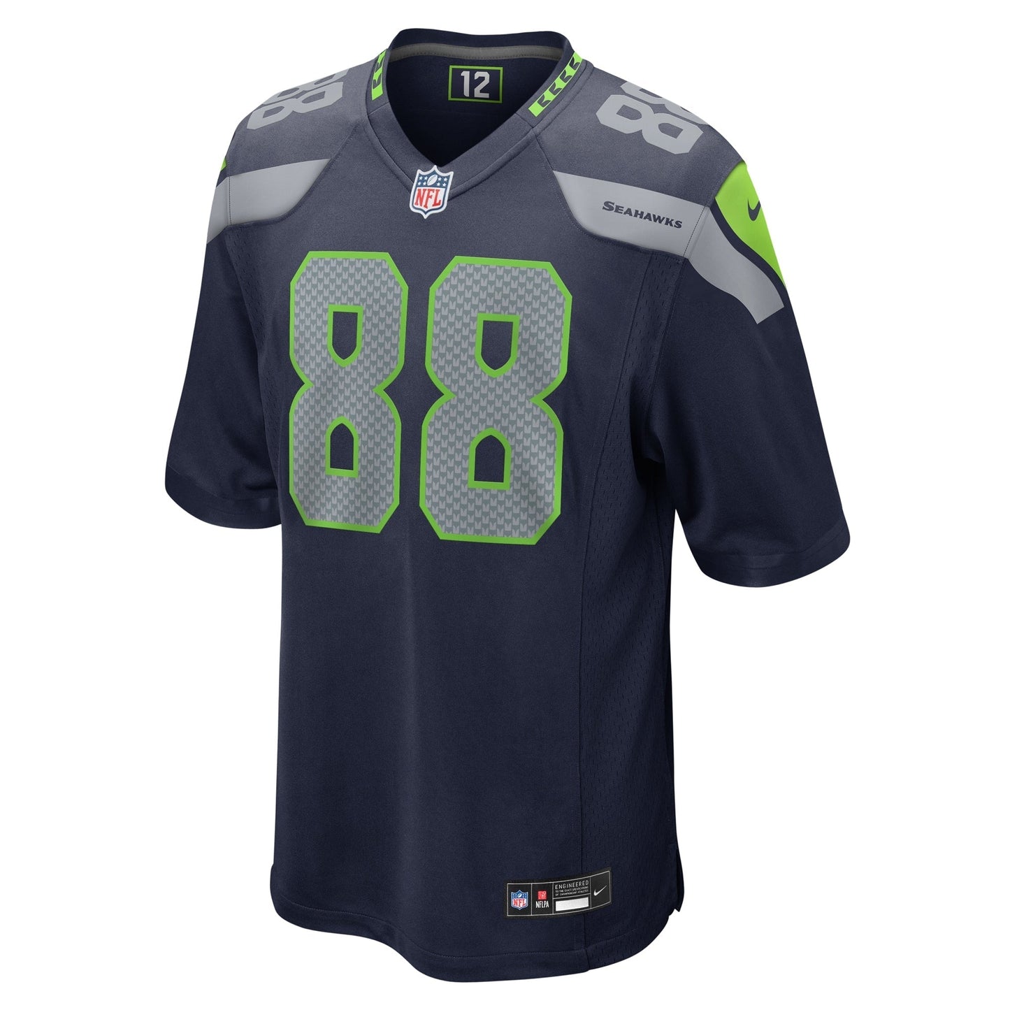 A.J. Barner Seattle Seahawks Game Jersey - College Navy football jersey product view 2