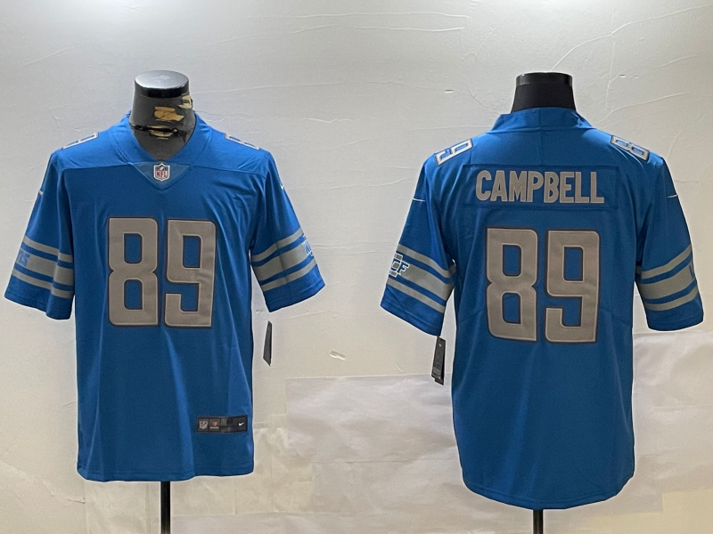 Men's Detroit Lions Dan Campbell Blue Game Jersey football jersey product view 1