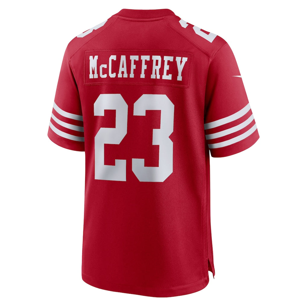 SF.49ers #23 Christian McCaffrey Scarlet Game Player Jersey football jersey product view 1