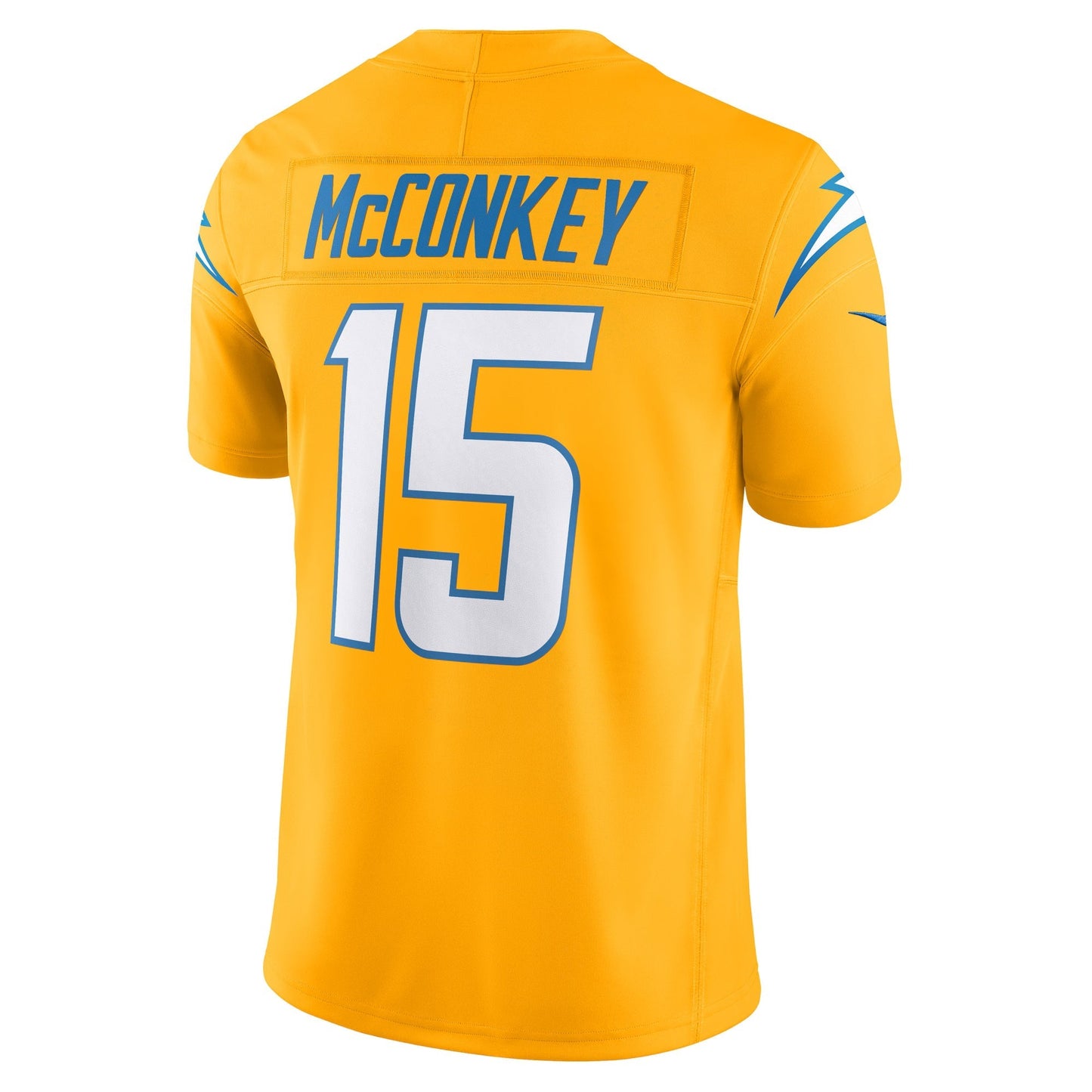 Los Angeles Chargers Ladd McConkey Gold Alternate Charger Power Vapor F.U.S.E. Limited Jersey football jersey product view 2