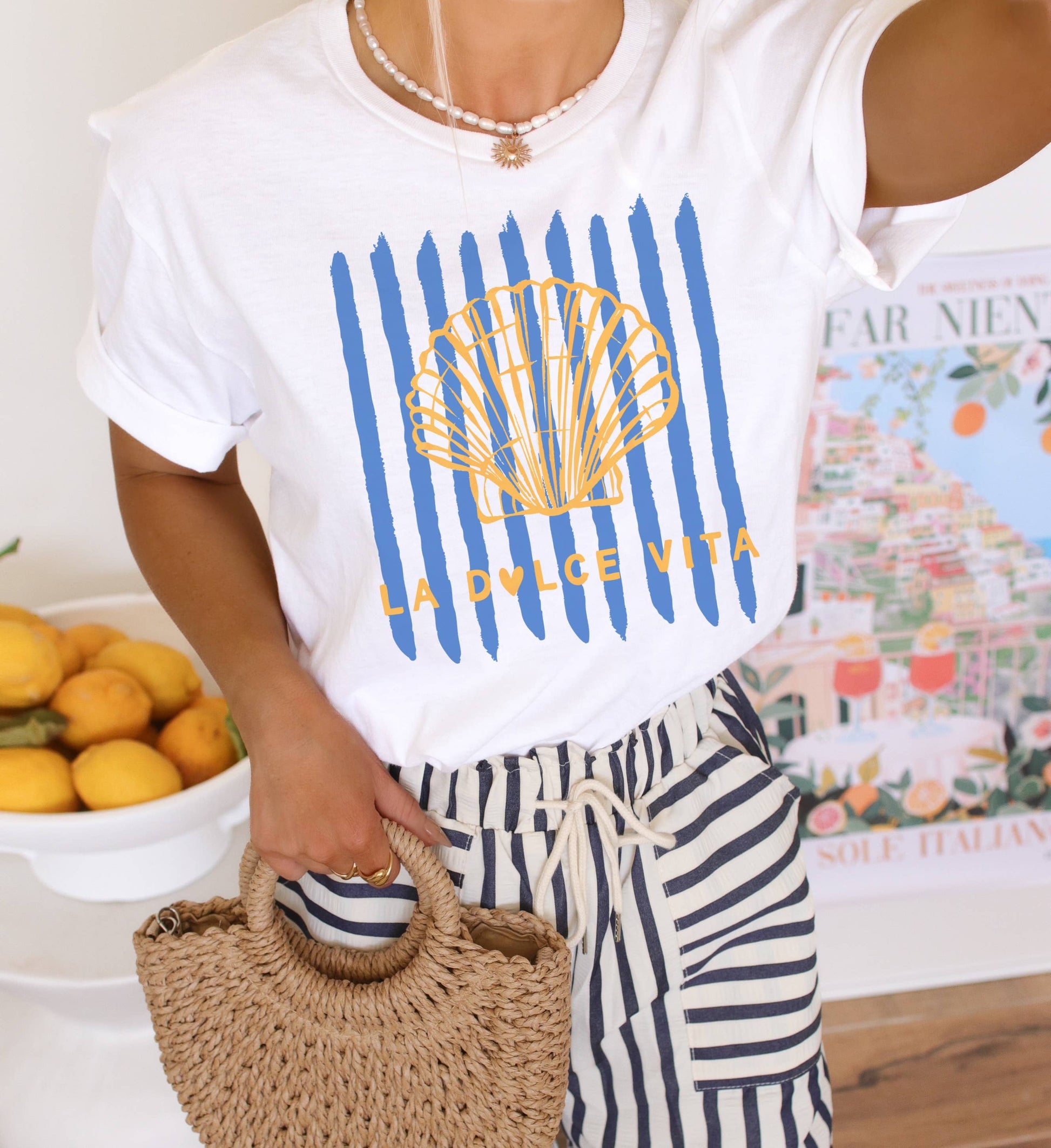 Sea Shell La Dolce Vita Graphic Tee | Summer Tee Unisex T-shirt, Sweatshirt, Hoodie, Long Sleeve Tee - T-Shirt, Sweatshirt, Hoodie