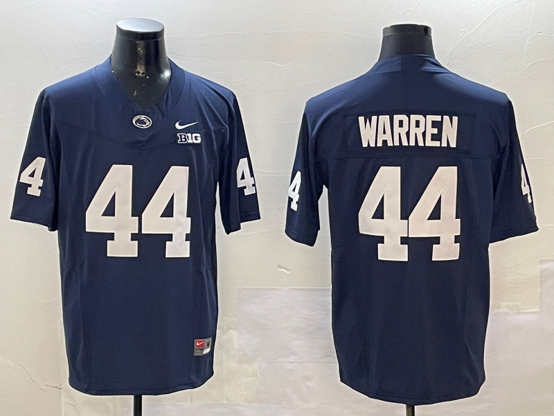 Men's Penn State Nittany Lions Tyler Warren #44 Navy Alumni Game Jersey football jersey product view 1