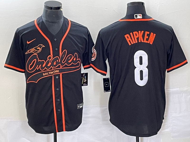 Men's Baltimore Orioles Cal Ripken Black Replica Jersey Joint Edition baseball jersey product view 1