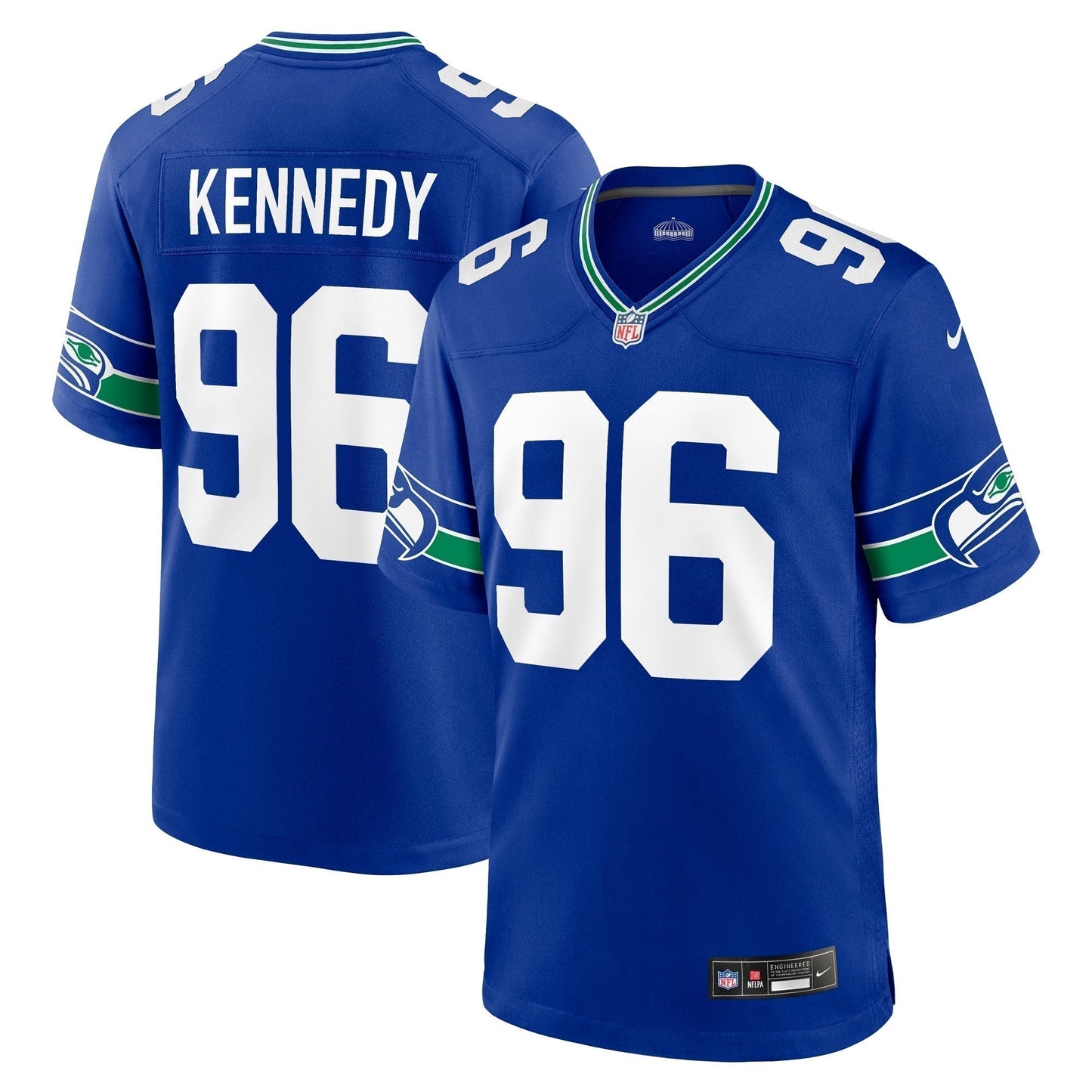 Cortez Kennedy Seattle Seahawks Throwback Retired Game Jersey - Royal football jersey product view 1