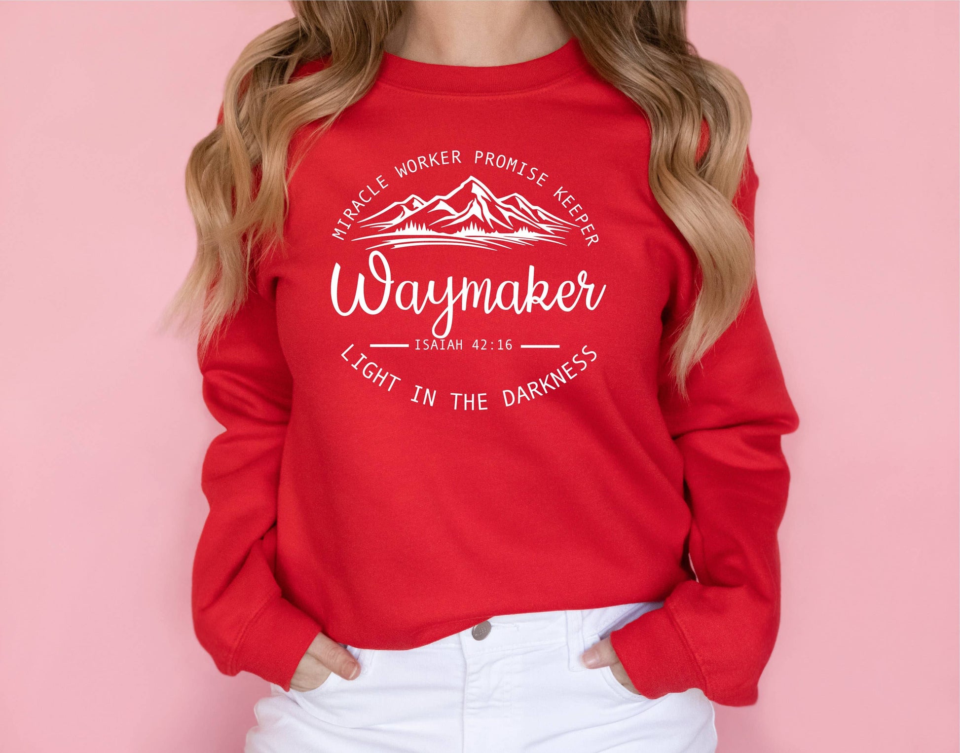 Waymaker Sweatshirt - Christian Faith Bible Verse Hoodie Unisex T-shirt, Sweatshirt, Hoodie, Long Sleeve Tee - T-Shirt, Sweatshirt, Hoodie
