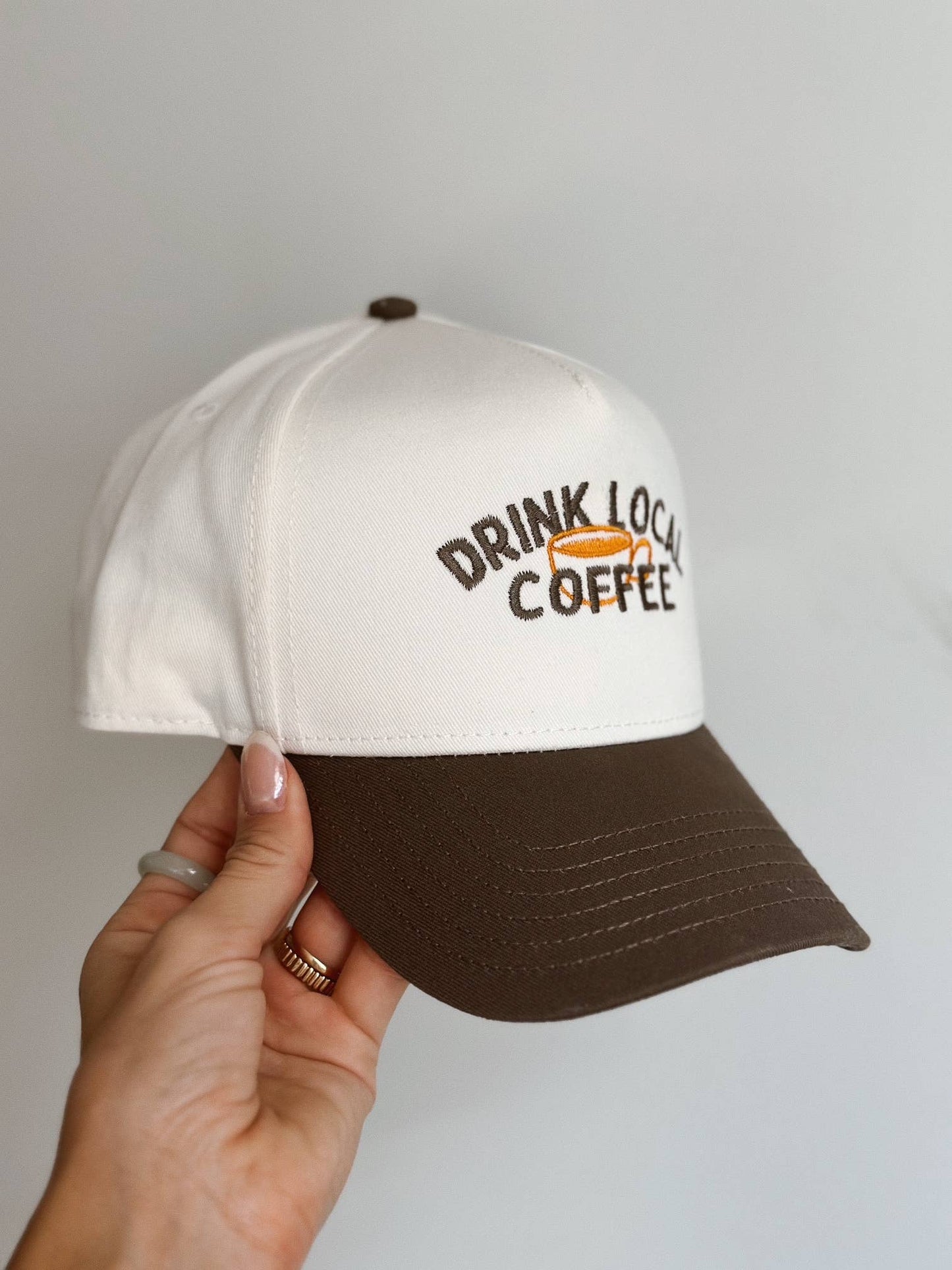 Drink Local Coffee Hat (Customizable) Unisex T-shirt, Sweatshirt, Hoodie, Long Sleeve Tee - T-Shirt, Sweatshirt, Hoodie