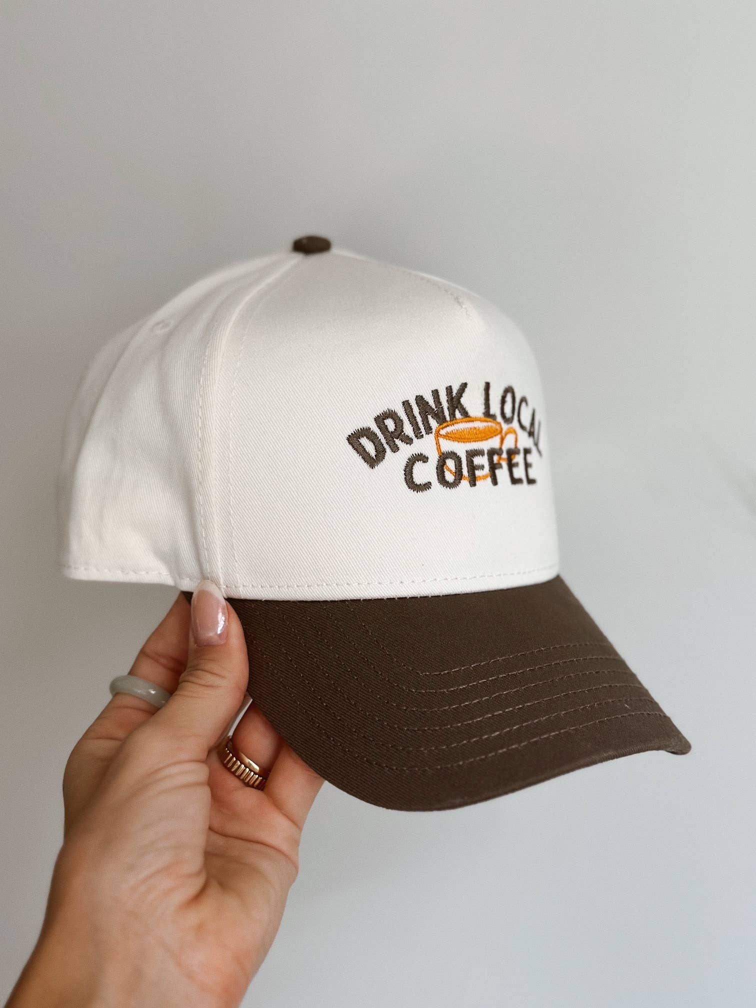 Drink Local Coffee Hat (Customizable) Unisex T-shirt, Sweatshirt, Hoodie, Long Sleeve Tee - T-Shirt, Sweatshirt, Hoodie