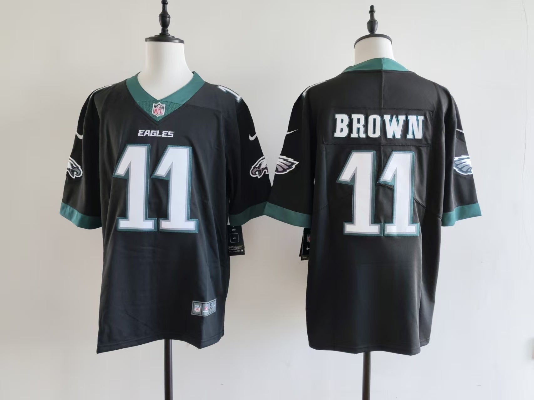 Men's Philadelphia Eagles A.J. Brown Jersey-Black football jersey product view 1