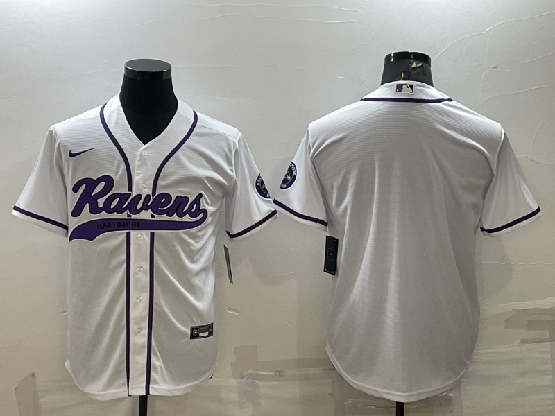 Men's Baltimore Ravens White Blank Jersey football jersey product view 1