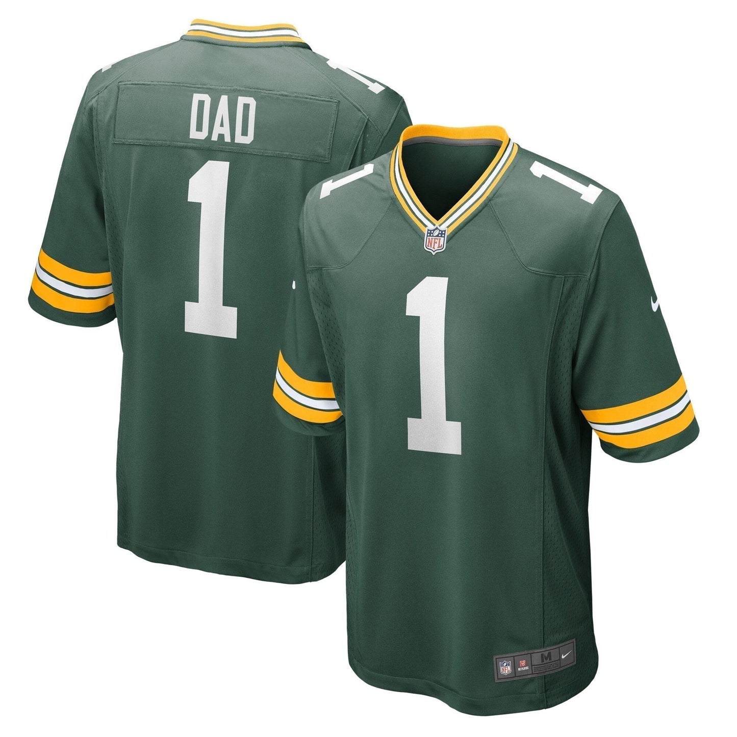 Number 1 Dad Green Bay Packers Game Jersey - Green football jersey product view 1