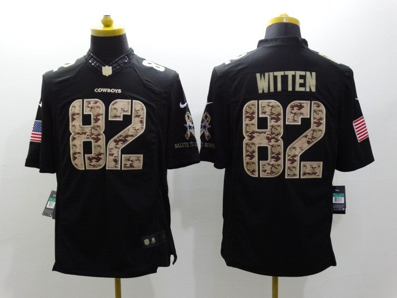 Men's Dallas Cowboys Jason Witten #82 Black Player Game Jersey1 football jersey product view 1