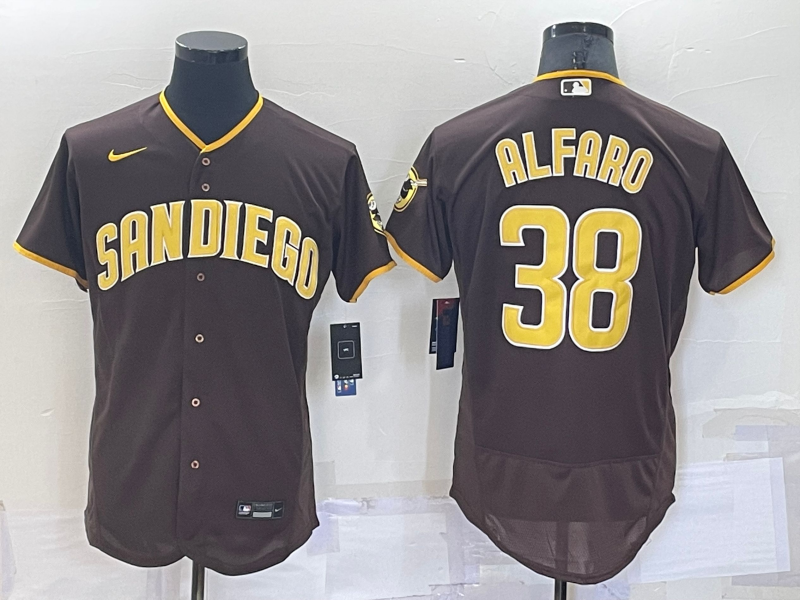 Men's San Diego Padres Jorge Alfaro #38 Brown Stitched Jersey1 baseball jersey product view 1