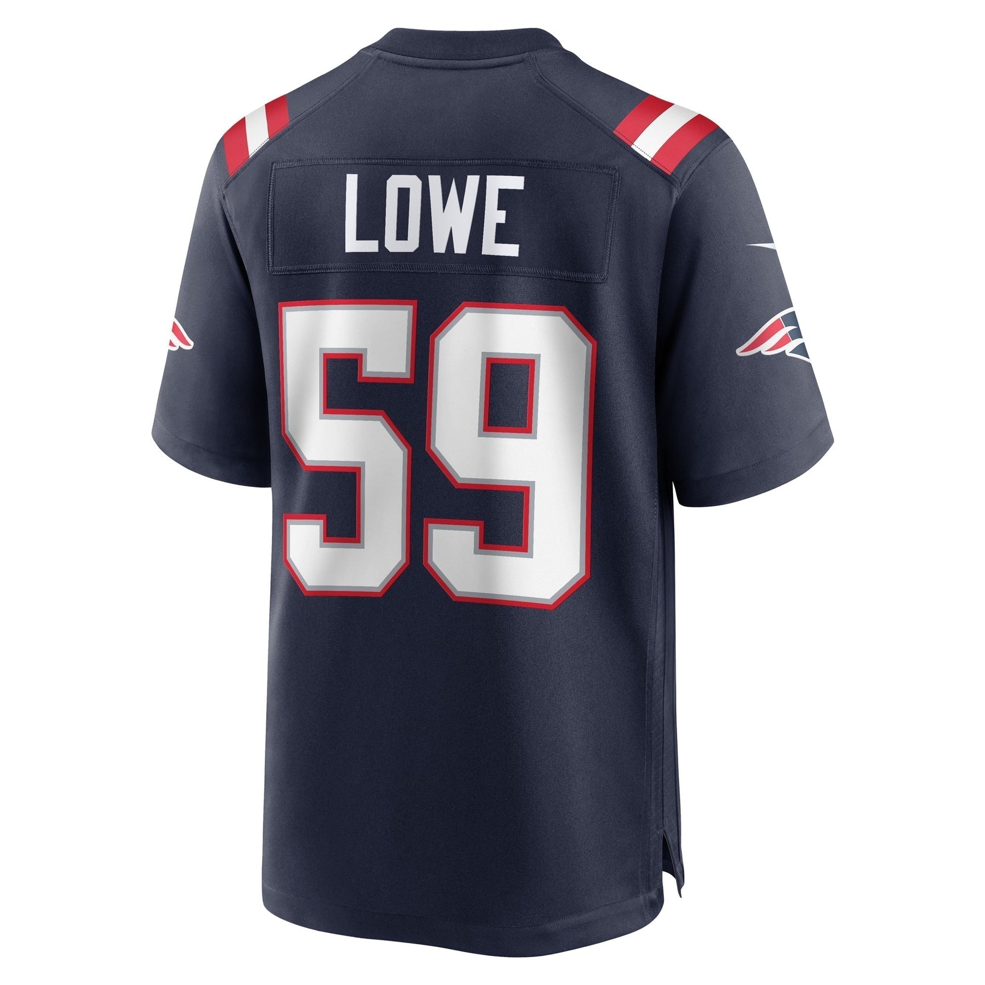 Vederian Lowe New England Patriots Team Game Jersey - Navy football jersey product view 3
