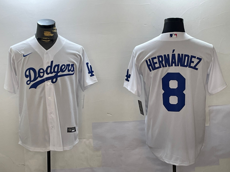 Men's Los Angeles Dodgers Enrique Hernandez White Home Replica Player Jersey baseball jersey product view 1