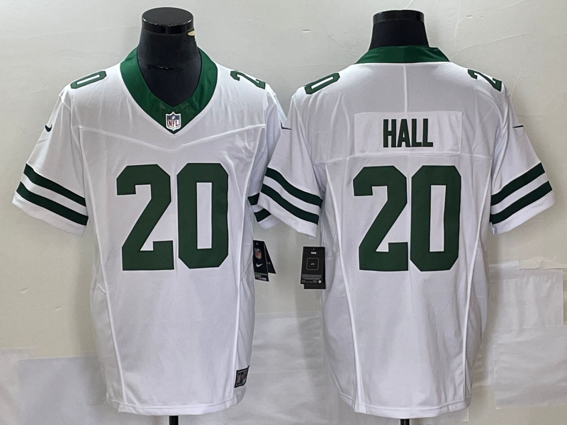 Men's New York Jets Breece Hall White Legacy Vapor F.U.S.E. Limited Jersey football jersey product view 1