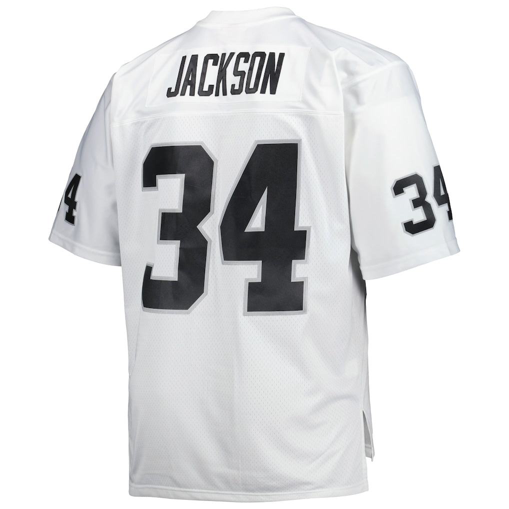 LV.Raiders #34 Bo Jackson White Big & Tall 1988 Retired Player Replica Jersey football jersey product view 1
