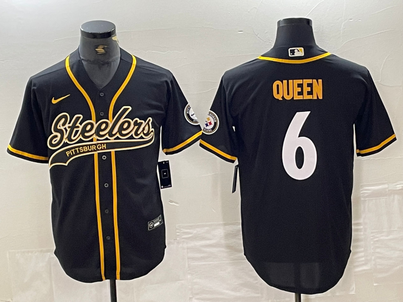 Men's Pittsburgh Steelers Patrick Queen #6 Black Player Jersey1 Joint Edition football jersey product view 1