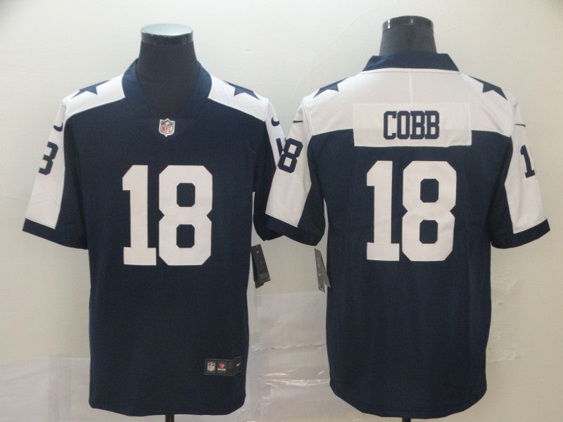 Men's Dallas Cowboys Randall Cobb #18 Navy Game Jersey1 football jersey product view 1