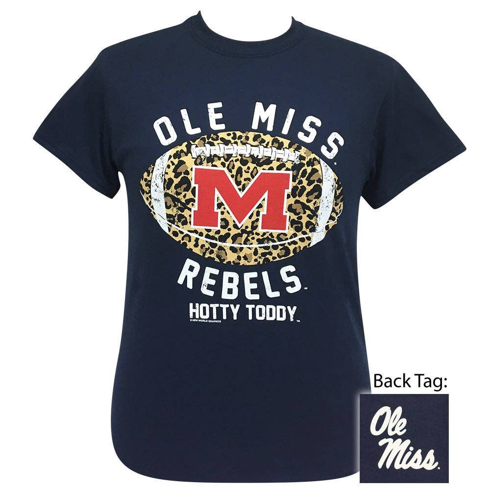 Ole Miss Rebel Leopard Football Navy Ss Unisex T-shirt, Sweatshirt, Hoodie, Long Sleeve Tee - T-Shirt, Sweatshirt, Hoodie