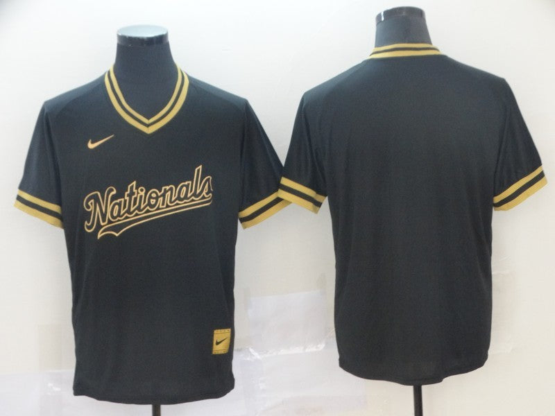 Men's Washington Nationals Black Alternate Authentic Blank Jersey baseball jersey product view 1