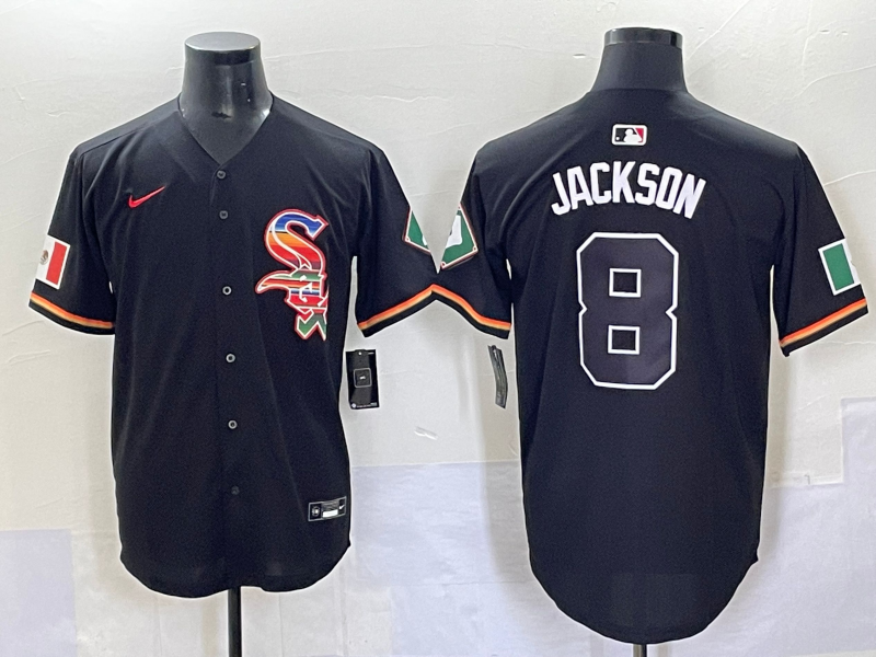 Men's Chicago White Sox Bo Jackson Black Replica Player Jersey baseball jersey product view 1