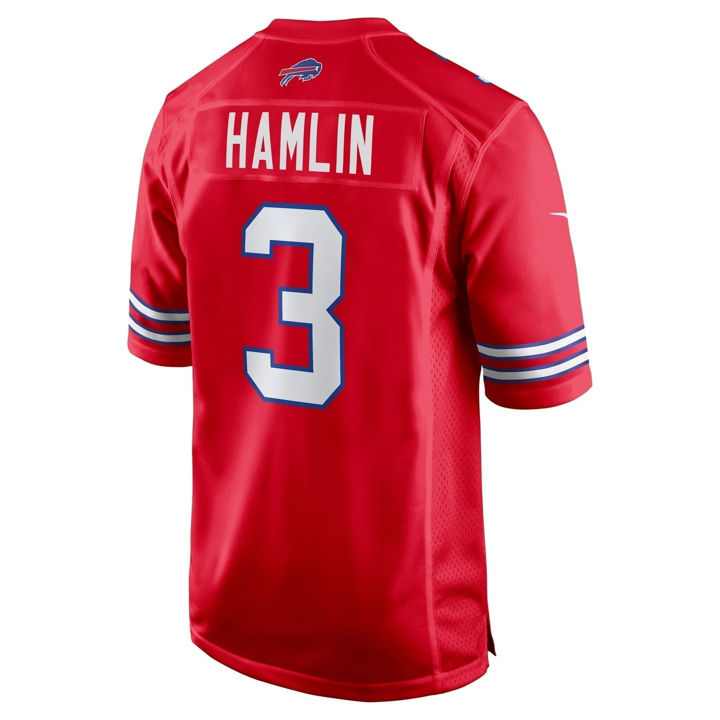 Damar Hamlin Buffalo Bills Alternate Game Jersey - Red football jersey product view 3