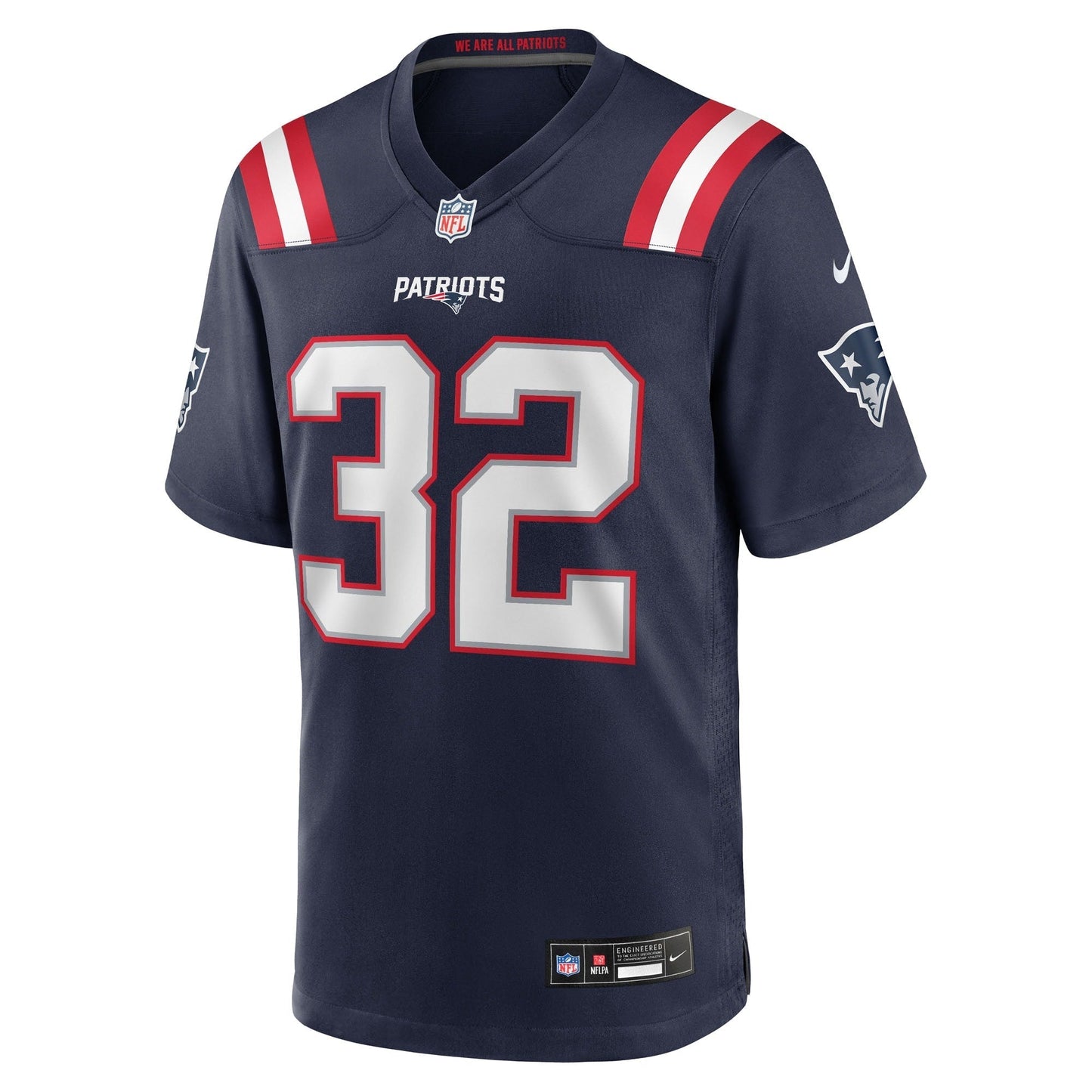 New England Patriots TreVeyon Henderson Navy 2025 NFL Draft Game Jersey football jersey product view 1