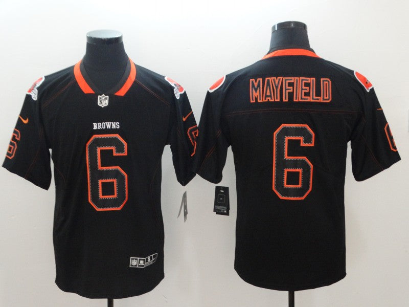Men's Cleveland Browns Baker Mayfield Black Authentic Game Jersey1 football jersey product view 1