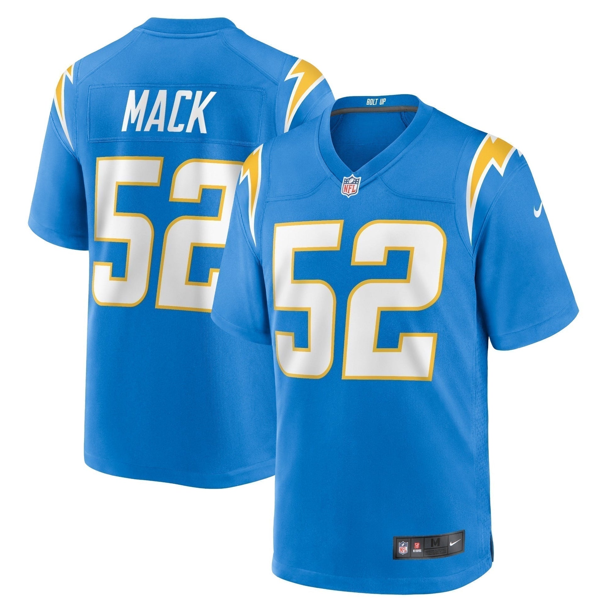 Khalil Mack Los Angeles Chargers Game Jersey - Powder Blue football jersey product view 1