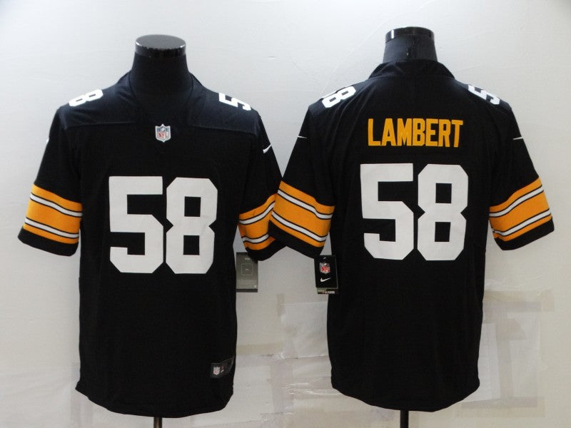 Men's Pittsburgh Steelers Jack Lambert #58 Black Player Game Jersey1 football jersey product view 1