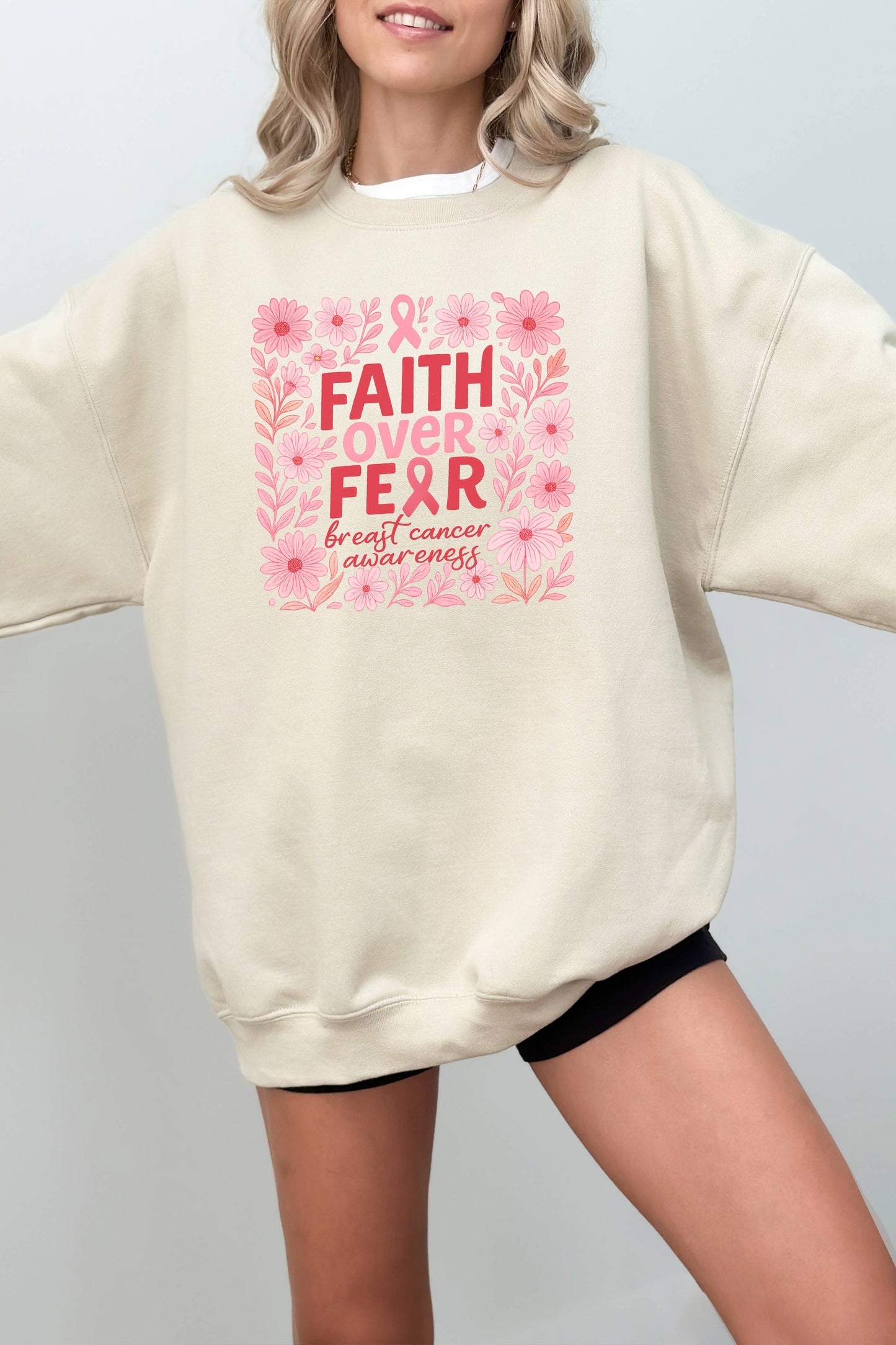 Faith Over Fear Graphic Sweater Unisex T-shirt, Sweatshirt, Hoodie, Long Sleeve Tee - T-Shirt, Sweatshirt, Hoodie