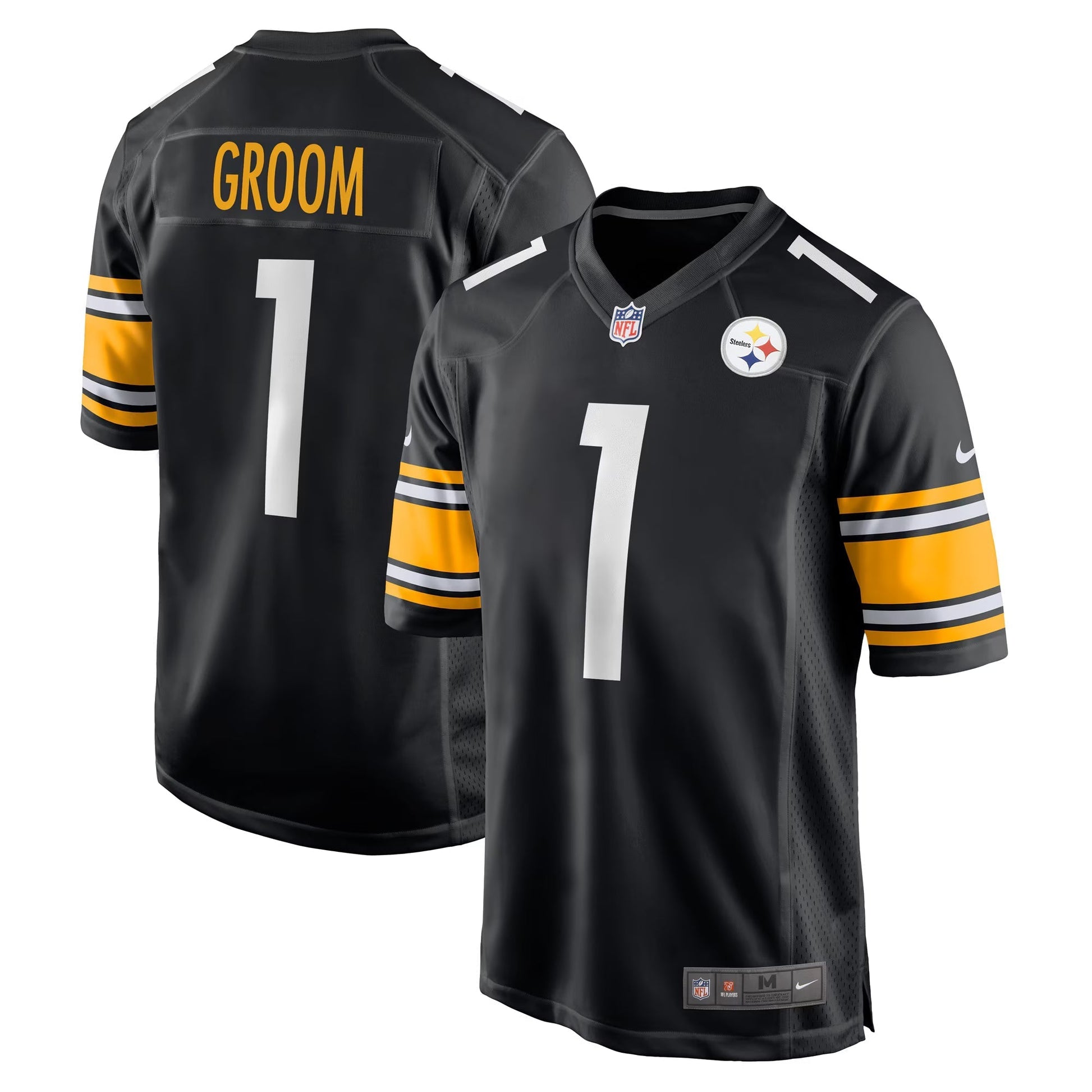 Pittsburgh Steelers Number 1 Groom Black Game Jersey football jersey product view 1