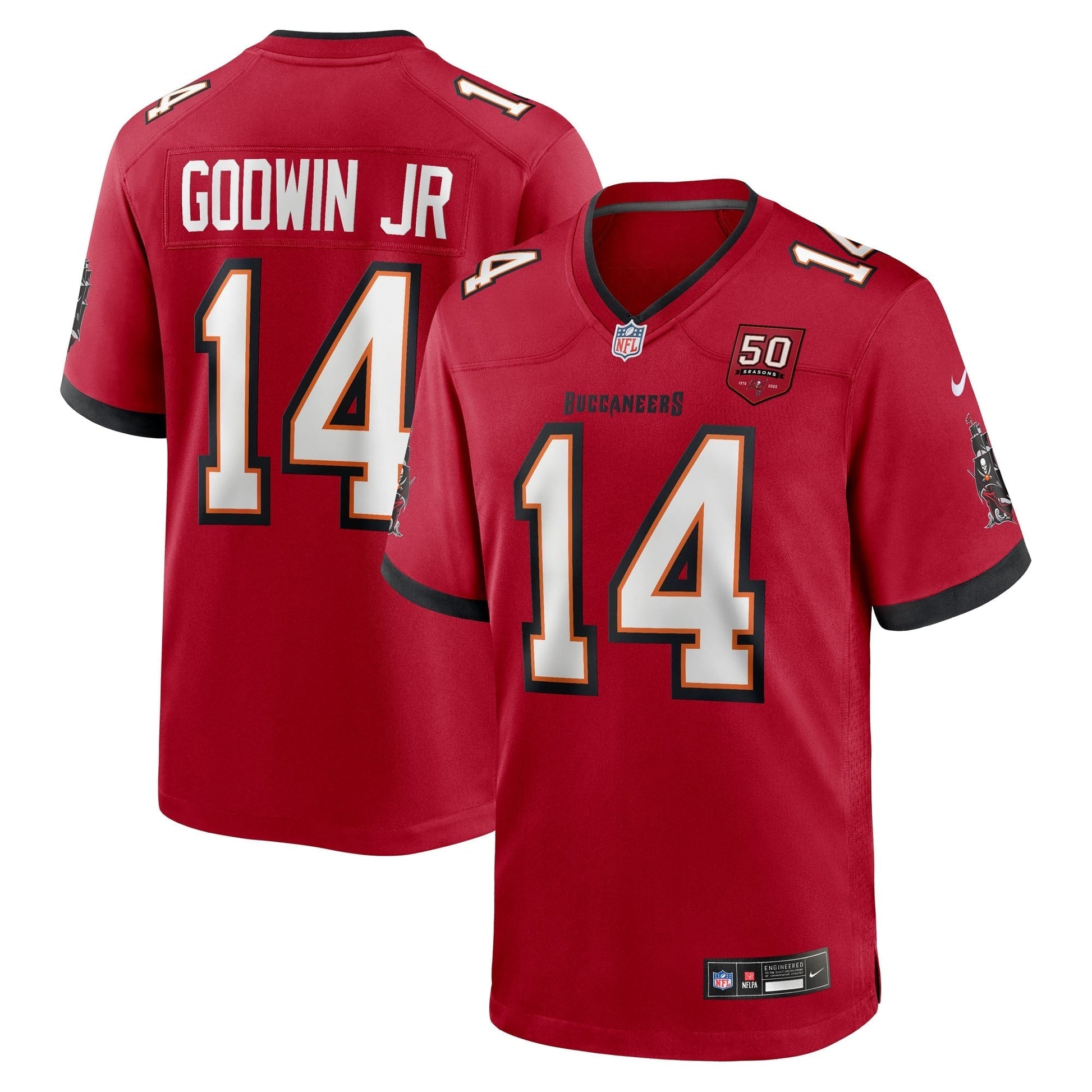 Tampa Bay Buccaneers Chris Godwin Jr. Red 50th Season Team Game Jersey football jersey product view 1