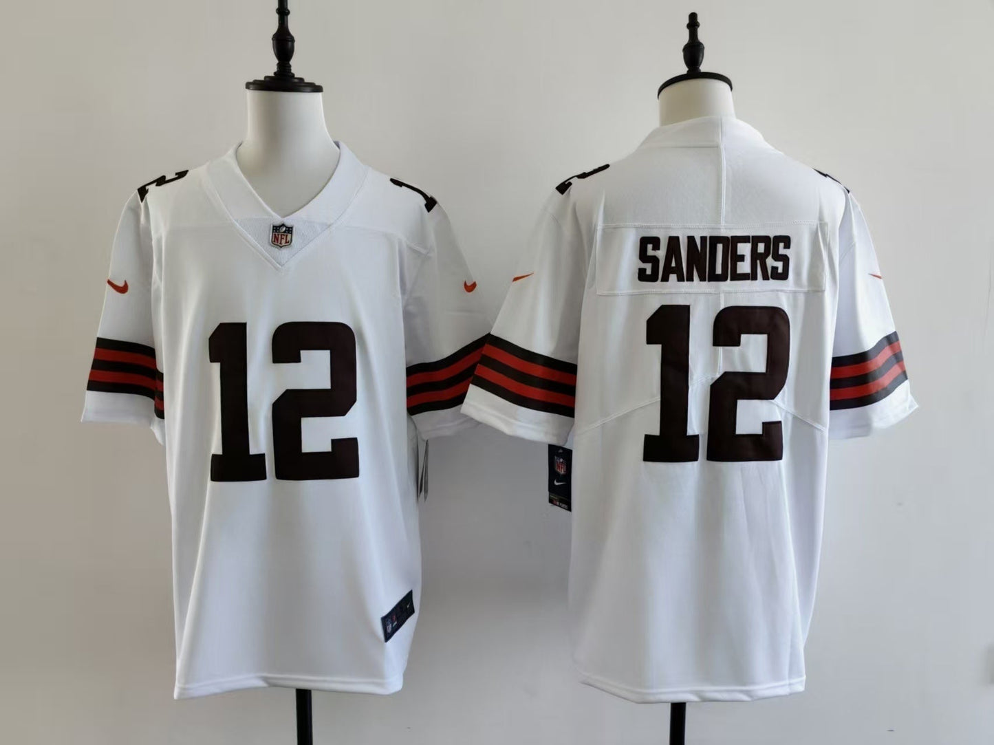 Men's Cleveland Browns Shedeur Sanders Jersey-White#12 football jersey product view 1