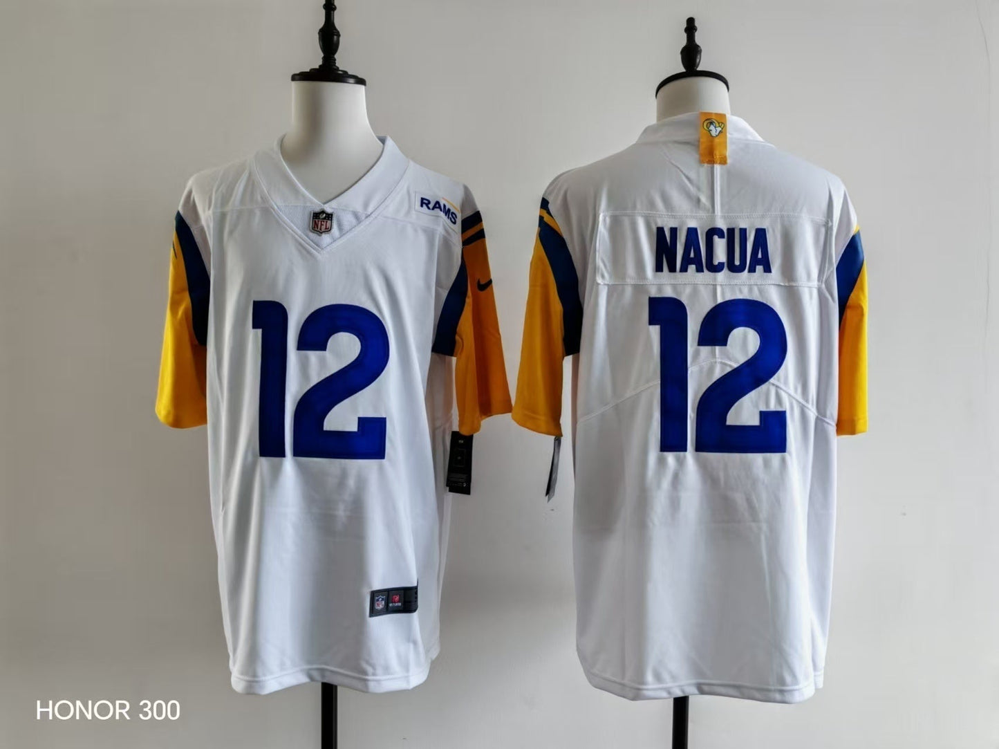 Men's San Louis Rams Puka Nacua Jersey-White football jersey product view 1