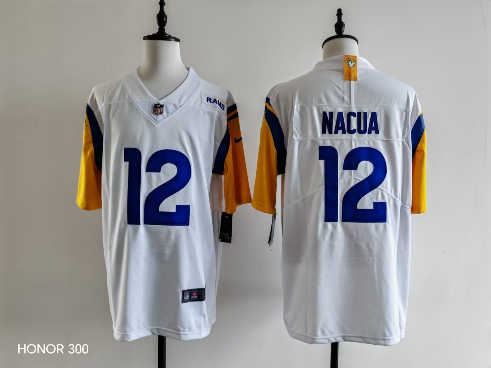 Men's San Louis Rams Puka Nacua Jersey-White football jersey product view 1