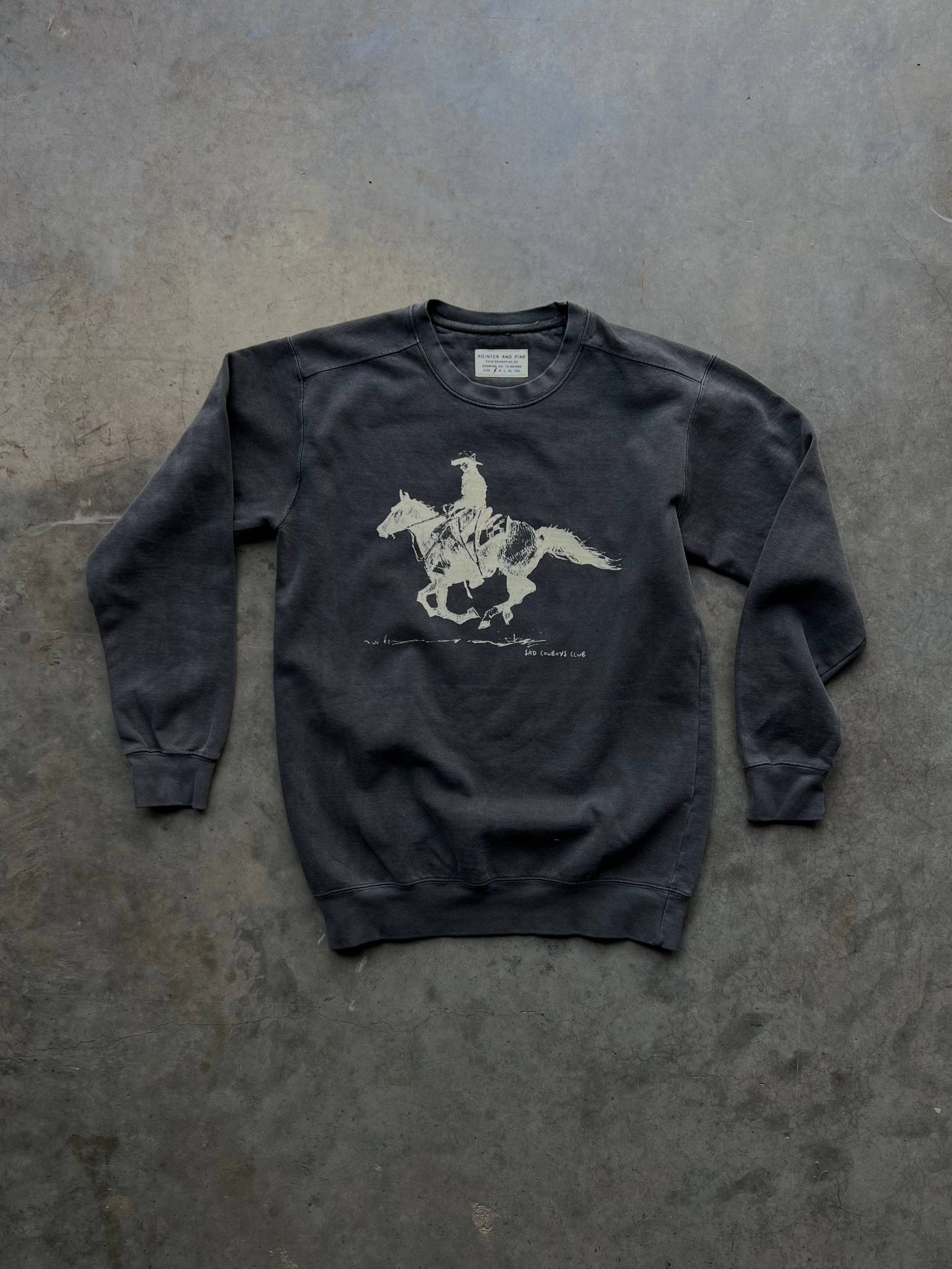 Sad Cowboys Club Crewneck - Charcoal Unisex T-shirt, Sweatshirt, Hoodie, Long Sleeve Tee - T-Shirt, Sweatshirt, Hoodie