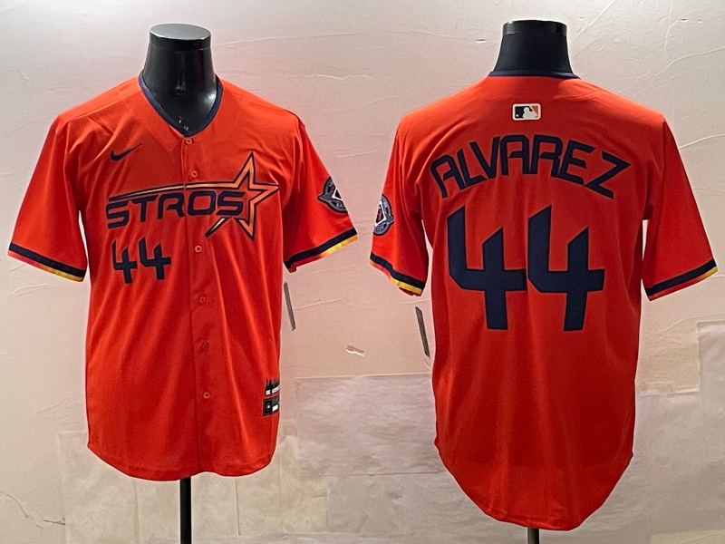 Men's Houston Astros Yordan Alvarez Orange 2025 City Connect Limited Player Jersey baseball jersey product view 1
