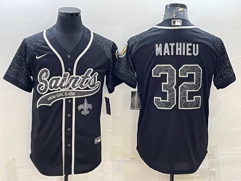 Men's New Orleans Saints Tyrann Mathieu #32 Black RFLCTV Limited Jersey1 Joint Edition football jersey product view 1