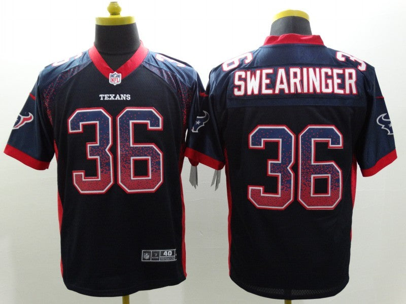 Men's Houston Texans D. J. Swearinger #36 Navy Game Jersey1 football jersey product view 1
