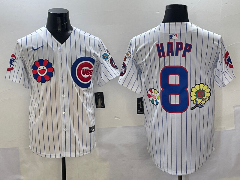 Men's Chicago Cubs Ian Happ #8 White Player Jersey baseball jersey product view 1