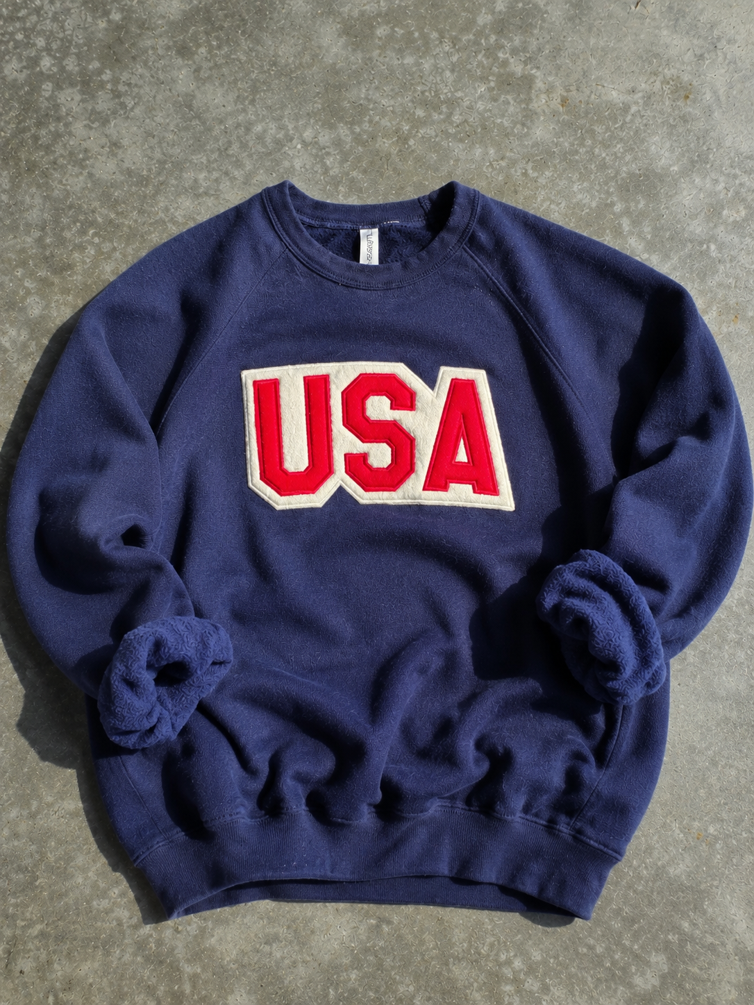 Bella Drop Shoulder USA Felt American Summer Sweatshirt Unisex T-shirt, Sweatshirt, Hoodie, Long Sleeve Tee - T-Shirt, Sweatshirt, Hoodie