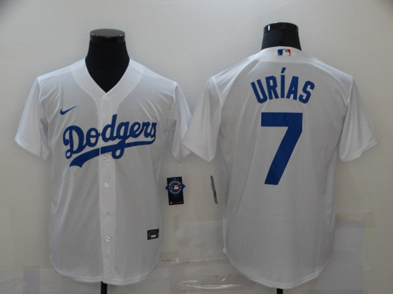 Men's Los Angeles Dodgers Julio Urias White Replica Baseball Jersey baseball jersey product view 1