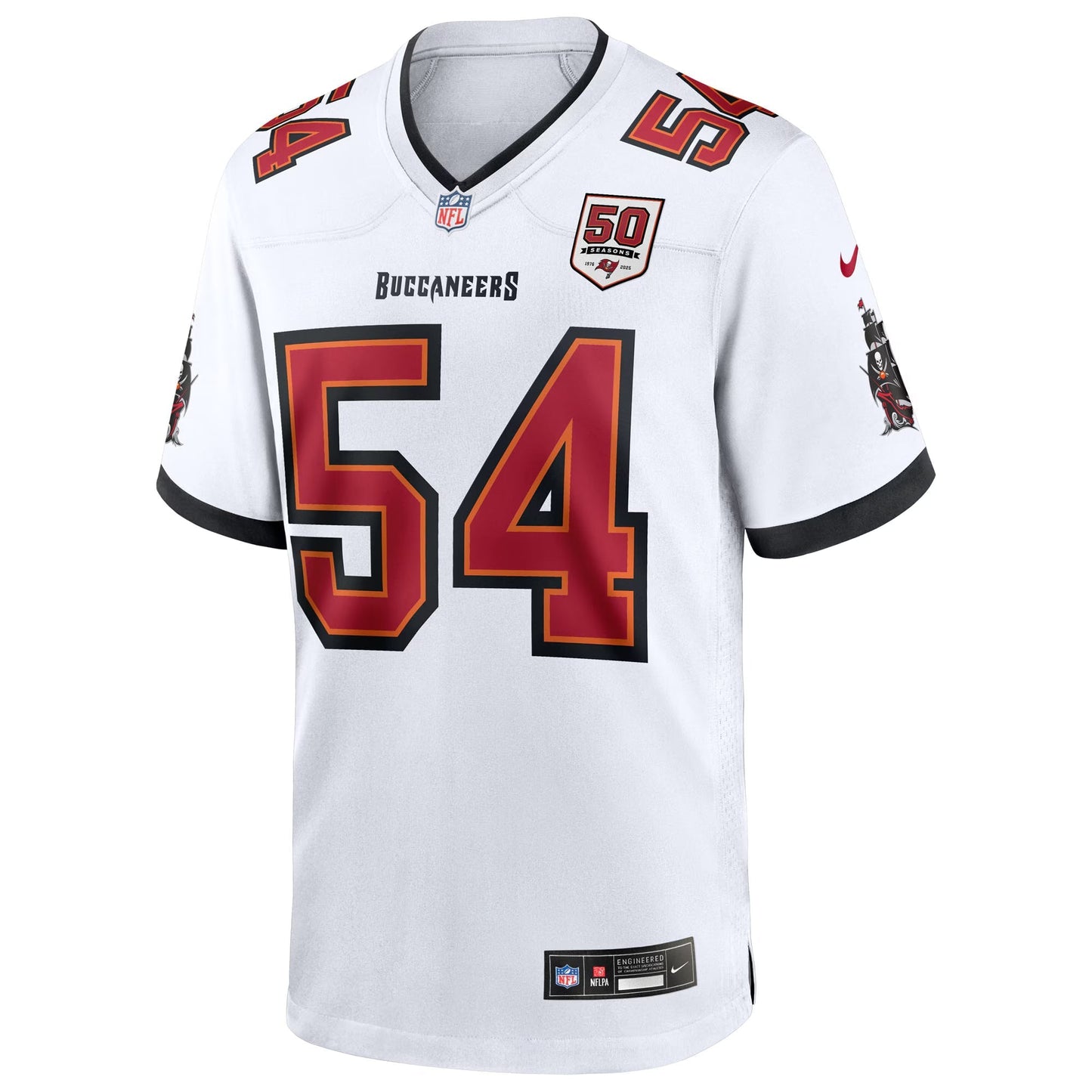 Tampa Bay Buccaneers Lavonte David White 50th Season White Game Jersey football jersey product view 1