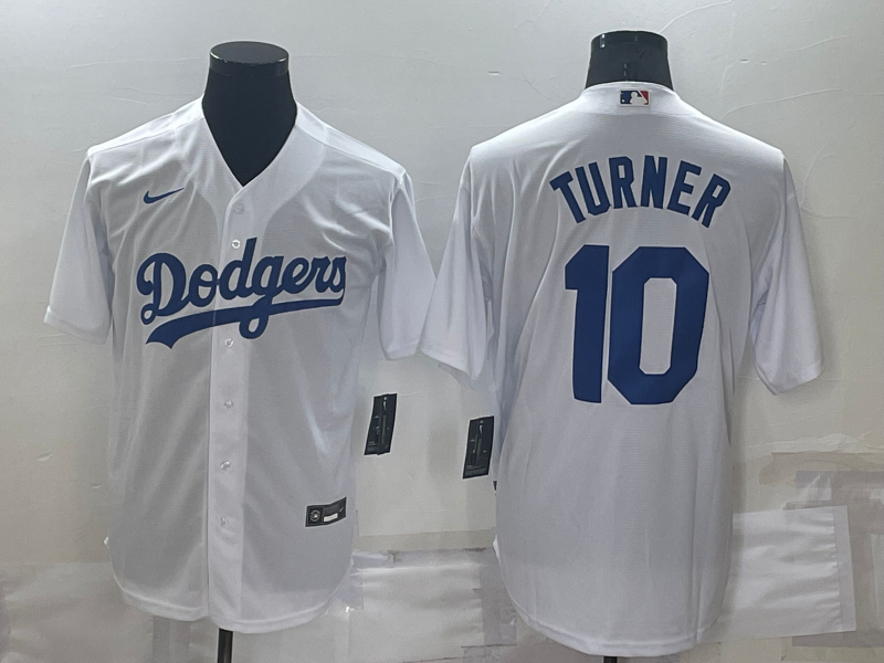 Men's Los Angeles Dodgers Justin Turner #10 White Replica Baseball Jersey1 baseball jersey product view 1