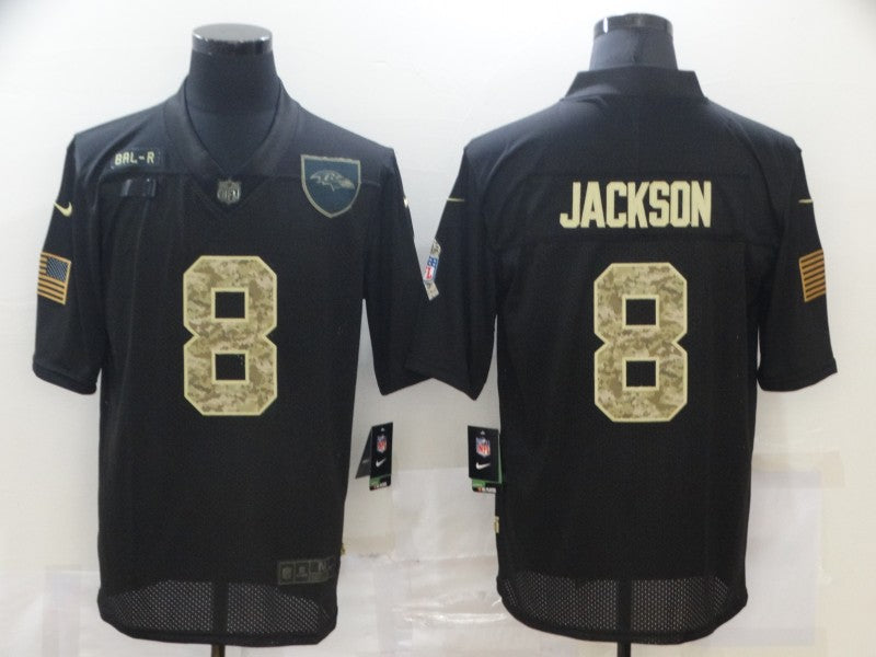 Men's Baltimore Ravens #8 Lamar Jackson Black Player Game Jersey1 football jersey product view 1
